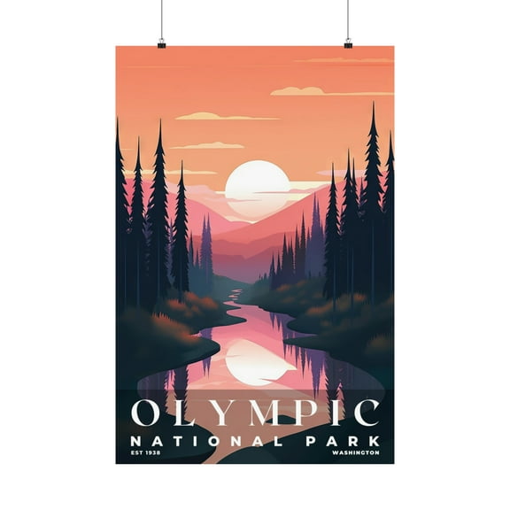 ELNEIT - Olympic National Park Poster, Unframed Matte Paper, S03