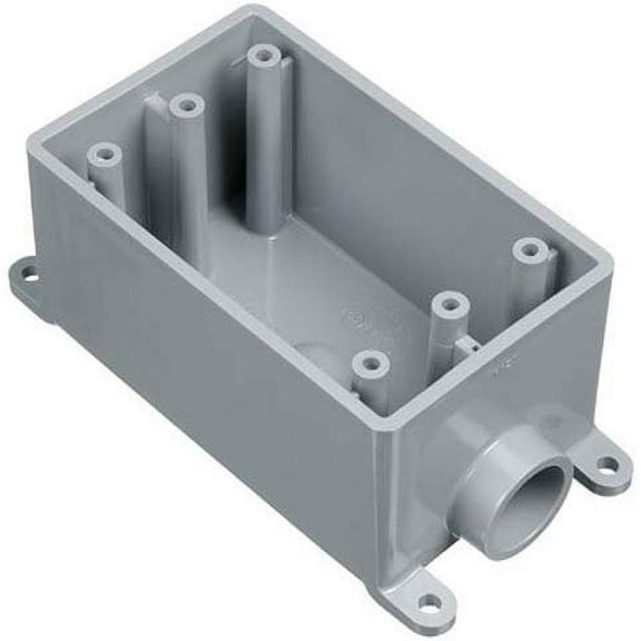 Carlon Lamson & Sessons Carlon Single Gang Electrical Box Type FSE - PVC, Gray - Pack of 1