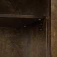 thumbnail image 6 of Maykoosh Natural Beauty Sideboard with Sliding Doors - Dark Brown, 15.88"D x 54.13"W x 32.25"H, Slatted Look Sliding Doors, Freestanding Storage Sideboard, Mid-Century Modern Design, 6 of 10