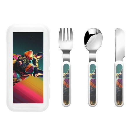 

Matuu Retro Bulldog Sunglasses for Stainless Steel Kids Cutlery and Toddler Flatware Kids Utensil Set includes Knives Forks Spoons Ideal for Home and Preschools