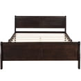 thumbnail image 3 of PAPROOS Full Size Bed Frame, Solid Wood Platform Bed with Strong Wooden Slats and Headboard, Modern Full Bed Frame, No Box Spring Needed, Espresso, 3 of 7