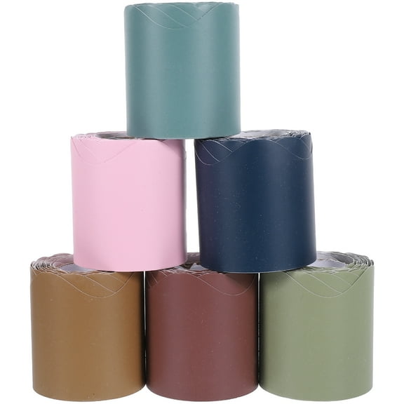 AURARMLET 6 Rolls Assorted Color Bulletin Board Borders for Classroom, School, Office, and Home Decoration