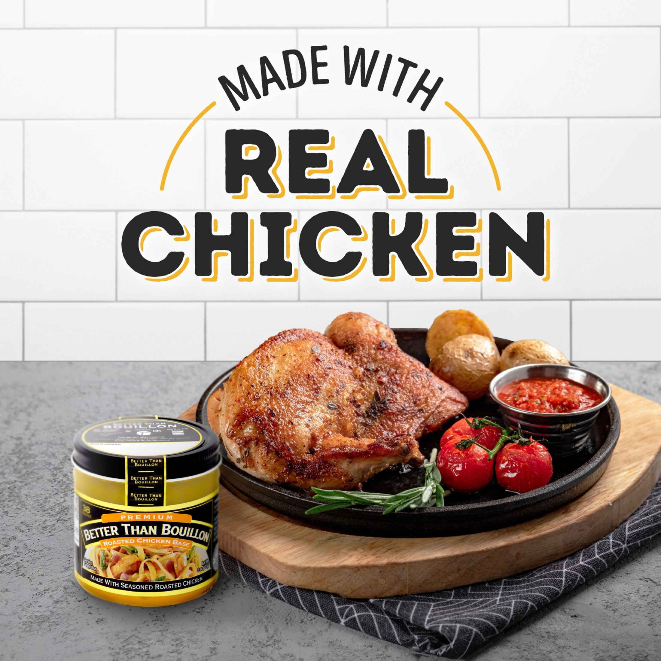 Better Than Bouillon Premium Roasted Chicken Base, Shelf-Stable, 8 oz Jar