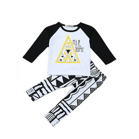 

StylesILove Cute Graphic T-shirt and Pants Baby Boy 2-pc Set (18-24 Months I ll Be In My Teepee)