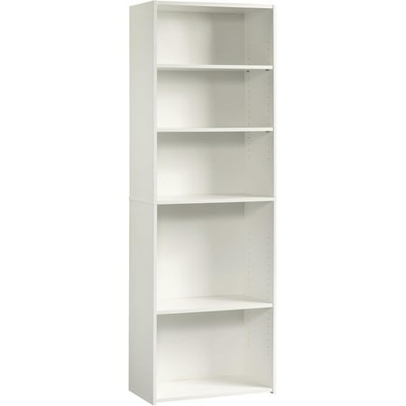 Beginnings 5-Shelf Bookcase, Bookshelf with Adjustable Storage Shelves, in Soft White
