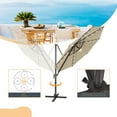 thumbnail image 6 of FLAME&SHADE 11FT Round Cantilever LED Umbrella For Your Outdoor Space – 240g Solution-Dyed Fabric, Aluminum Frame, and Innovative 360° Rotation System,Sand, 6 of 8