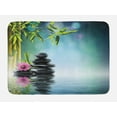 thumbnail image 1 of Peace Garden Bath Mat, Pink Flower Spa Stones and Bamboo Tree on the Water Relaxation Theraphy Peace, Plush Bathroom Decor Mat with Non Slip Backing, 29.5" X 17.5", Multicolor, by Ambesonne, 1 of 2