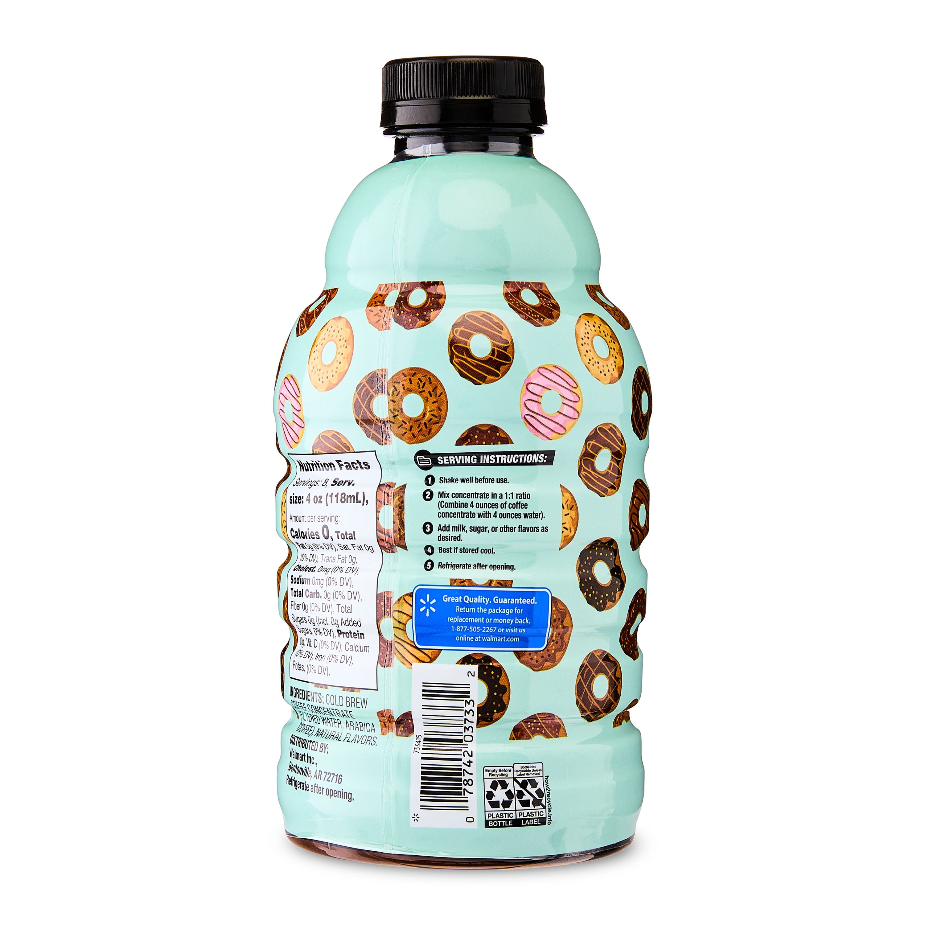 Great Value Donut Shop Cold Brew Coffee Concentrate, 32 fl oz