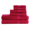 Mainstays 6-Piece Towel Set, Elegant Pink