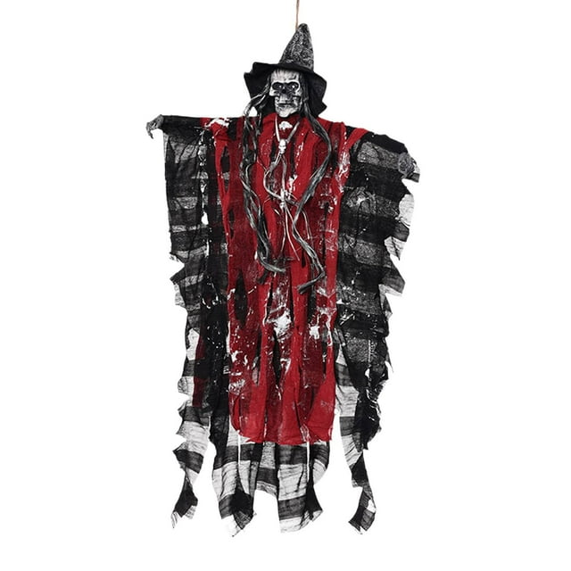 HUASHENG Décorations d'Halloween Squelette Suspendu Grim Extérieur 27,55 Pouces Décor Effrayant