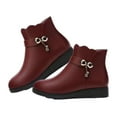 thumbnail image 2 of Styesk Bottes pour Femmes Bottines Rétro Élastiques à la Cheville pour Femmes Mode Talon Épais Bout en Pointe Bottines à Talon d'Automne Chaussures Bottes de Travail pour Femmes, 2 of 6