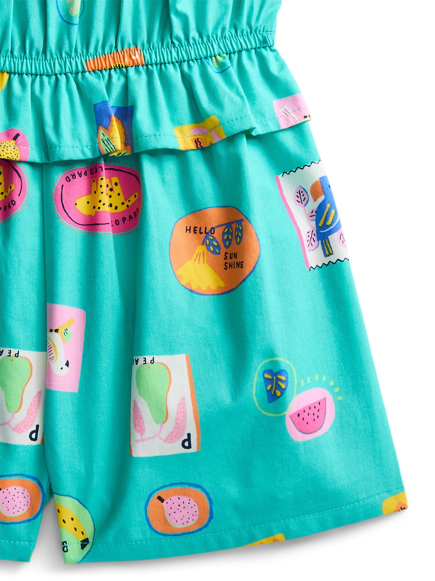 Wonder Nation Toddler Girls Printed Fashion Romper, Sizes 12M-5T