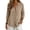 Khaki, variant on Button Down Shirts for Women 3/4 Sleeve V Neck Linen Blouses Business Casual Tops Zip Front V Neck Work Shirts Loose Fit Tunic Tops Blue,S