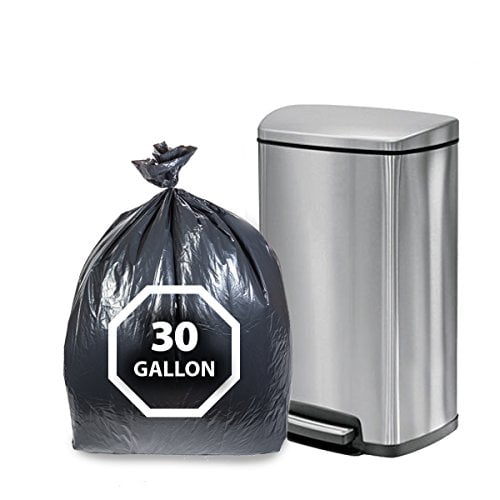 Dualplex Black Trash Bags 30 Gallon, 100 Count, Black Garbage Bag 33