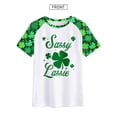 thumbnail image 6 of SLADYGLO Women Letters Shamrock Printed Crew Neck Raglan Short Sleeve T-Shirt, 6 of 7