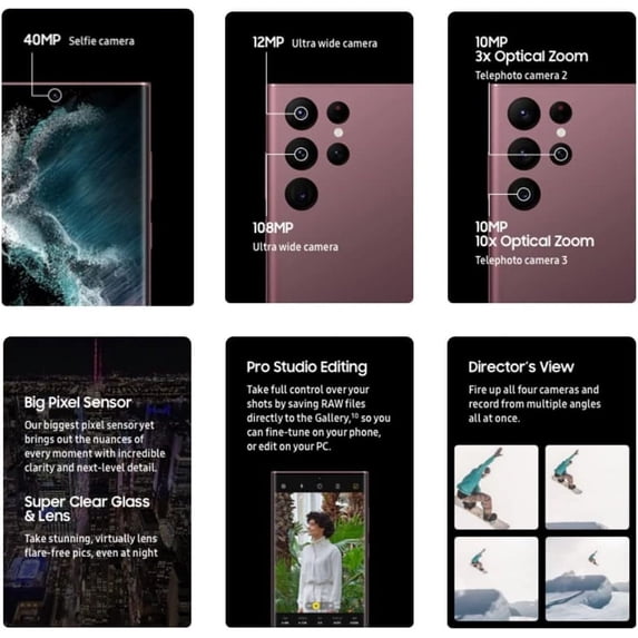 Pre-Owned Restored Samsung Galaxy S22 Ultra 5G, 256GB, Phantom White - Unlocked