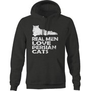 Real Men Love Persian Cats Pet Lover Hoodies for Men Large Dark Grey