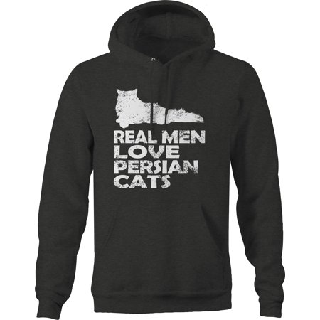 Real Men Love Persian Cats Pet Lover Graphic Hoodies Xlarge Dark Grey