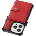 thumbnail image 5 of Compatible with iPhone 13 Pro Max Wallet Case with Card Holder PU Leather Kickstand Wrist Strap Shockproof Protective Cover for Women Man Red, 5 of 12