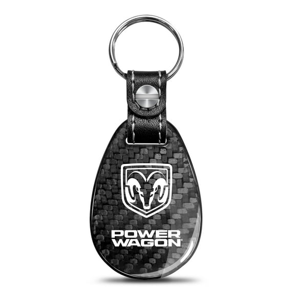 RAM Power Wagon Black 100% Real Carbon Fiber Large Tear-Drop Key Chain