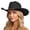 1-Black464, variant on XIAOCHA Wool Cowboy Hat for Women Solid Wide Brim Western Hat Party Wide Brim Western Hat,Black
