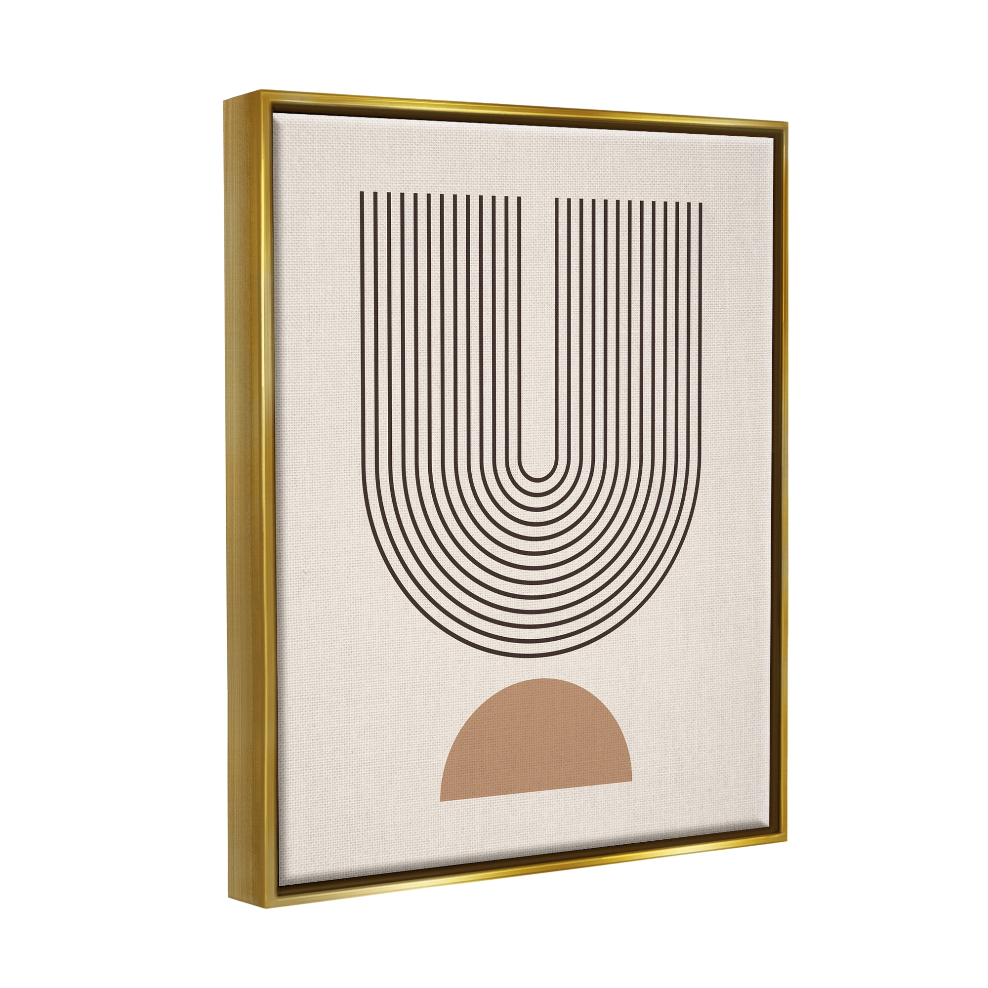 Stupell Industries Contemporary Boho Arch Abstract Painting Gold Floater Framed Art Print Wall Art, 25 x 31