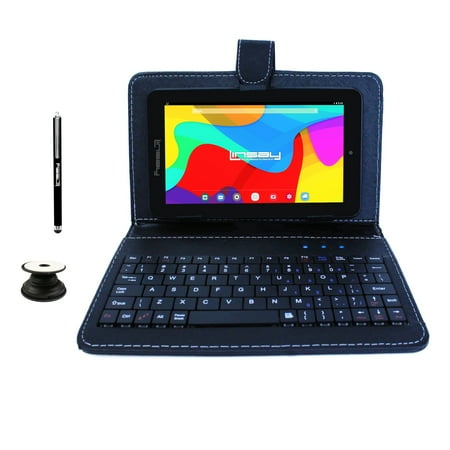 LINSAY 7" Quad Core 2GB RAM 64GB Storage Android 13 Tablet with keyboard Black, Backpack, Pop Holder and Pen Stylus
