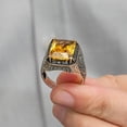 thumbnail image 4 of Vintage Gemstone Ring-Gift for Him and Her-925k Turkish Handmade Sterling Silver Yellow Zircon Ring, 4 of 5