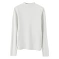 thumbnail image 4 of ASFGIMUJ Women Casual Solid Color Bottoming Shirt Slim High Collar Knitted Long Sleeved Top, 4 of 4