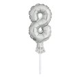thumbnail image 1 of Unique 57258 Silver Foil Number 8 Party Balloon Cake Topper 1 ct 5", 1 of 1