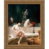 A Bath, Woman Bathing Her Feet 20x23 Gold Ornate Wood Framed Canvas Art by Gerome, Jean Leon