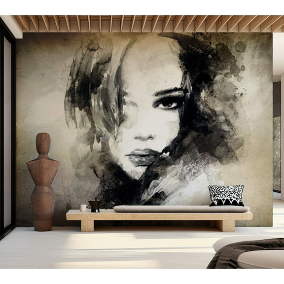 Tiptophomedecor Abstract Wallpaper Wall Mural - Mysterious Girl