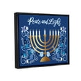 thumbnail image 3 of Peace & Light Floral Hanukkah Menorah Holiday Graphic Art Jet Black Framed Art Print Wall Art, 3 of 6