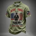 thumbnail image 2 of Men's 911 Memorial Never Forget American Flag Honor Faith Hope Polo Shirt, 2 of 5