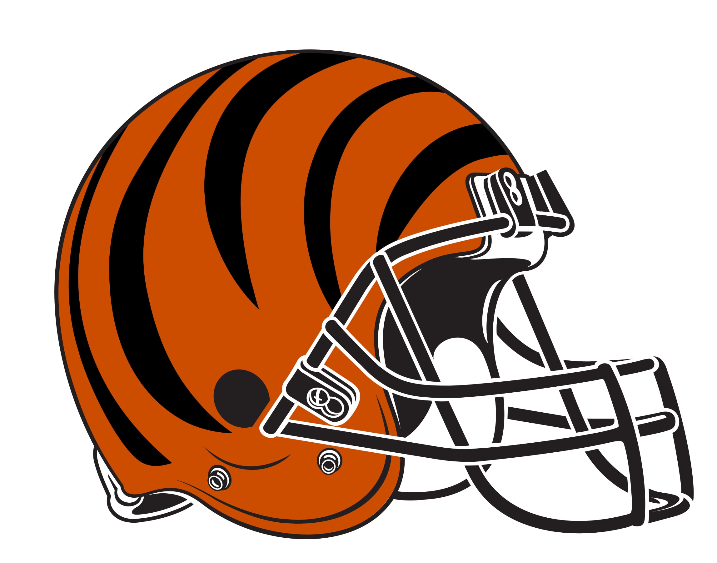 Black Round Molded Wood Toilet Seat Featuring Your Choice of a Football Team Logo Vinyl Decal on the Top the Toilet Seat Lid (Bengals Helmet)