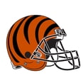 thumbnail image 2 of Black Round Molded Wood Toilet Seat Featuring Your Choice of a Football Team Logo Vinyl Decal on the Top the Toilet Seat Lid (Bengals Helmet), 2 of 2