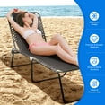thumbnail image 6 of Gymax Folding Beach Lounger Chaise Lounge Chair w/ Pillow 4-Level Backrest Black, 6 of 10