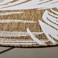 thumbnail image 4 of SAFAVIEH Beach House Kaeden Botanical Indoor/Outdoor Area Rug, Brown/Ivory, 6'7" x 6'7" Round, 4 of 16