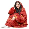 thumbnail image 2 of Catalonia Christmas Dachshund Print Oversized Hoodie Blanket Sweatshirt,Wearable Sherpa Giant Pullover for Adults Men Women Teenagers Gift, Wine, 2 of 7