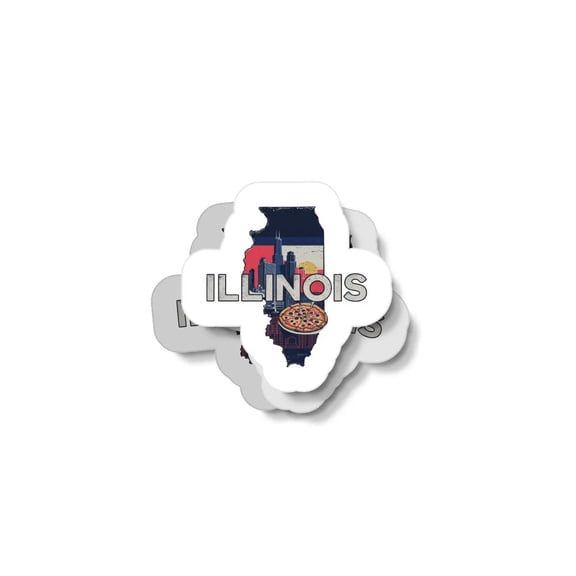 Retro Illinois Waterproof Sticker