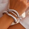 thumbnail image 6 of YYKihy Gold Bangles For Women Chunky Cuff Bracelets Stack Non Tarnish Silver Gold Jewelry Accessories Trendy Halloween Christmas, 6 of 8
