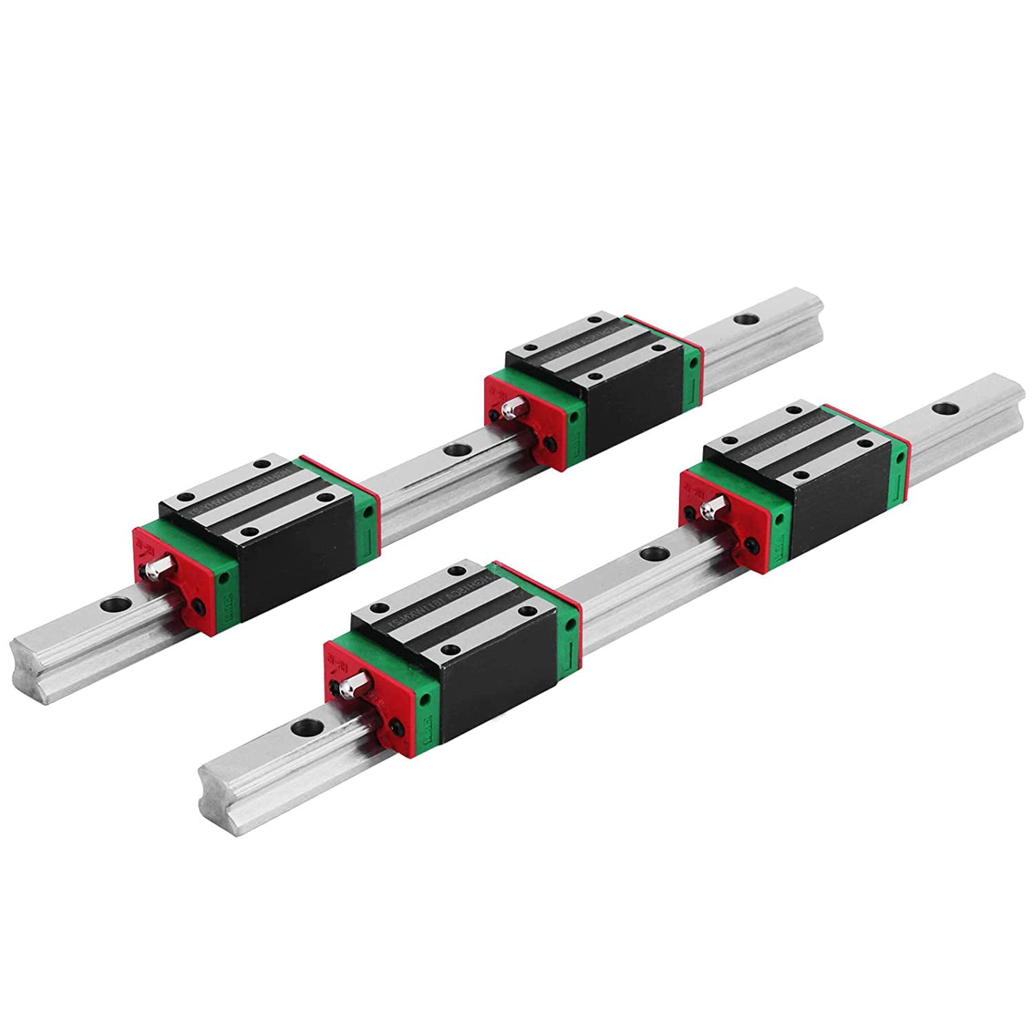 CNC Set 15-250mm 2x Linear Guideway Rail 4x Square type carriage bearing block 