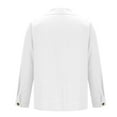 thumbnail image 5 of LNWUY Mens Fashion Linen Shirts Long Sleeve Button Down Double-Breasted Shirts Beach Shirt Vacation Beach Top White L, 5 of 6