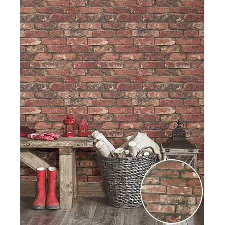The Lakeside Collection Prepasted Brick Wallpaper