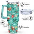 thumbnail image 3 of Christmas Gingerbread Man 40 Oz Tumbler with Handle Lid and Straw, Stainless Steel Double Walled Vacuum Insulated Cup, Cute Birthday Gifts Tumbler for Women Men Friends, 3 of 7