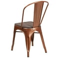 thumbnail image 4 of Flash Furniture Copper Metal Stackable Chair with Wood Seat, 4 of 7