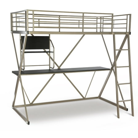 Culberton Sleep, Study, and Store Twin Loft Bed, Pewter
