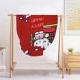 thumbnail image 2 of Hello Kitty Christmas Round Flannel Throw Blanket Plush Soft Polyester Cover for Sofa Bed, Cozy Home Decor Room Essentials Anime Manga Gifts for Teens, Kids 47inch, 2 of 5