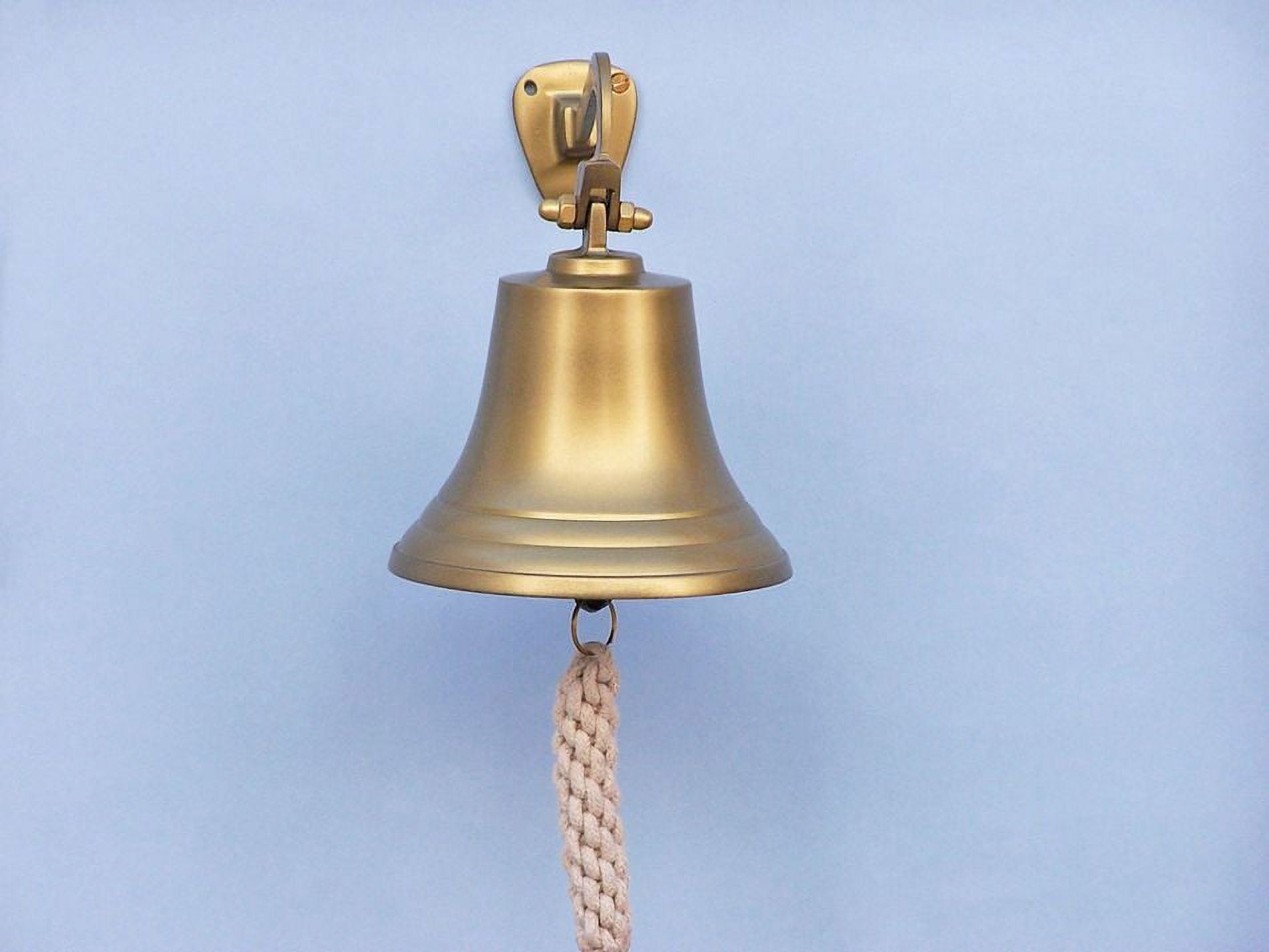 Hampton Nautical 3xglass-101 Antique Brass Hanging Ship's 11" Bell-Nautical Decor, 11 inch