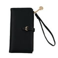 thumbnail image 1 of PU Leather Wallets for Women with Wristlet Trifold Ladies Billfold with Zipper, 1 of 5